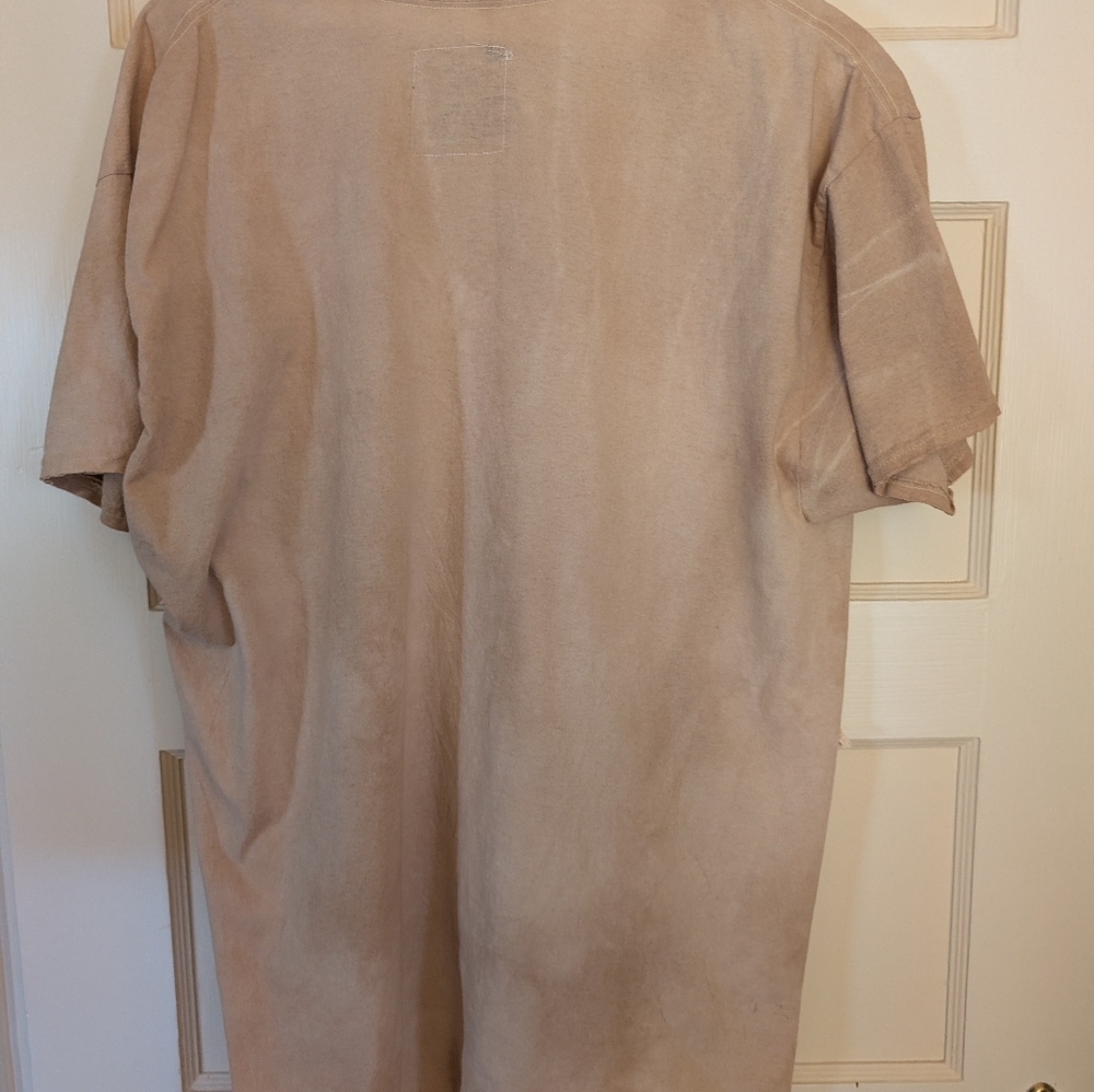 Star tee shirt, upcycled tea-dyed shirt w stars/lace, Hippie Boho Gypsy vibe - Picture 7 of 8